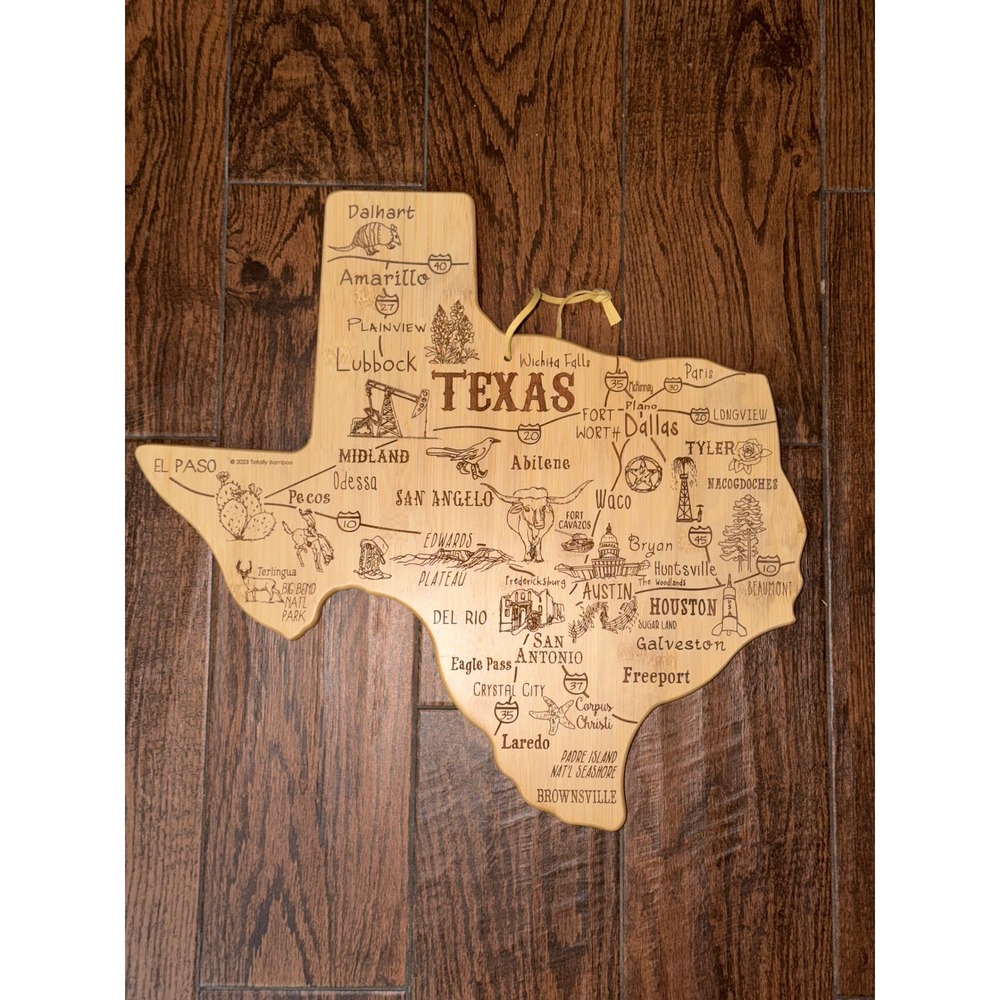 Bamboo Texas State Destination Bamboo Serving and Cutting Board 14 Inch